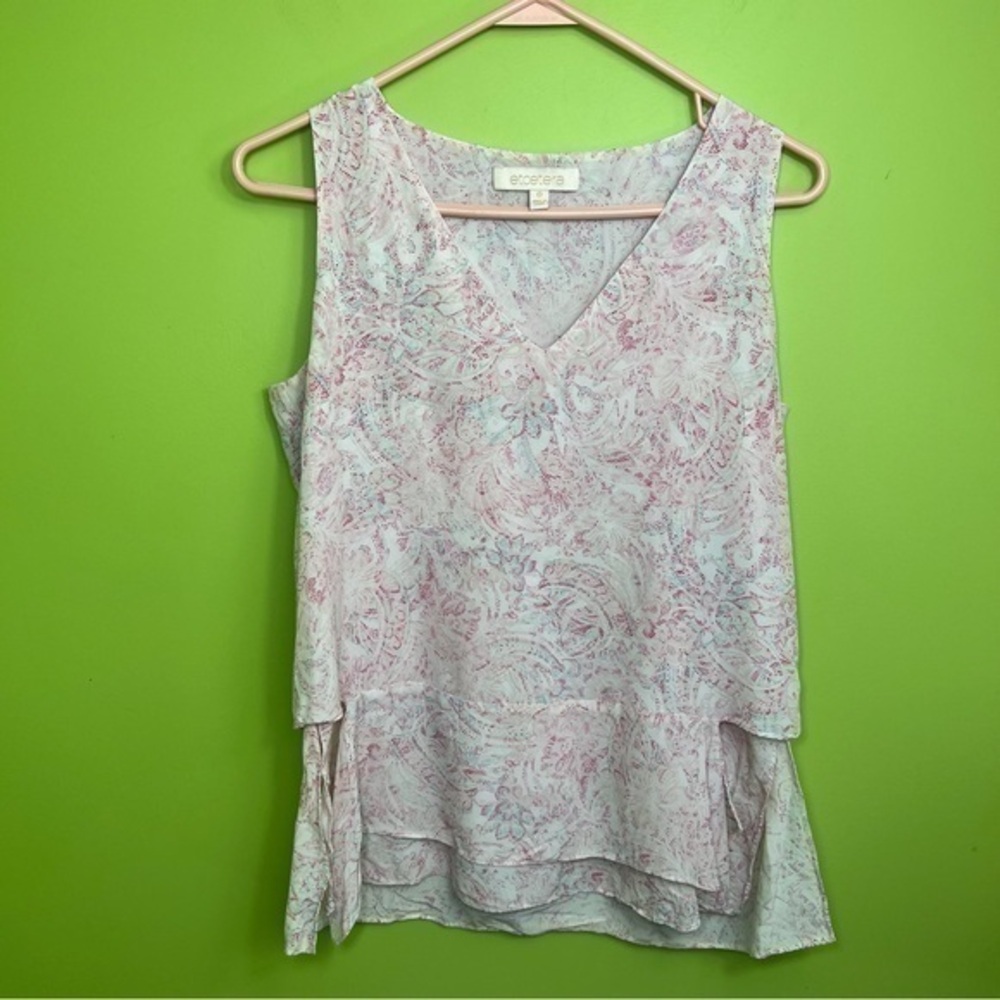 Etcetera asymmetric silk lightweight tank size 0